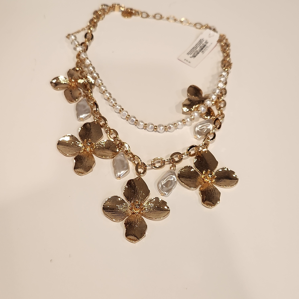 Gold and Silver Floral Necklace
